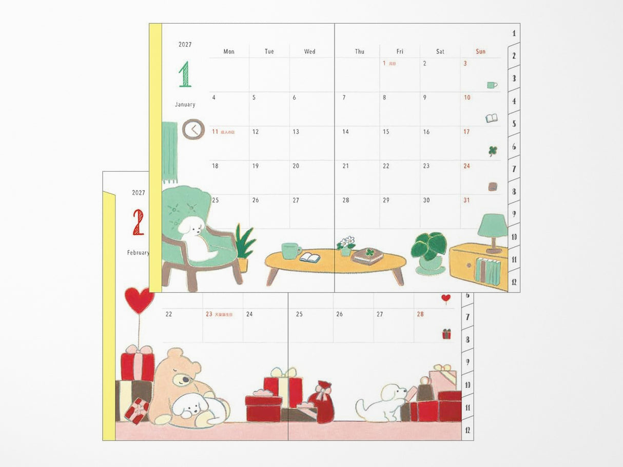 Midori Pocket Diary B6 Dog 2027