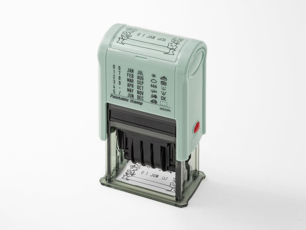 Midori Rotating Date Stamp - Flowers