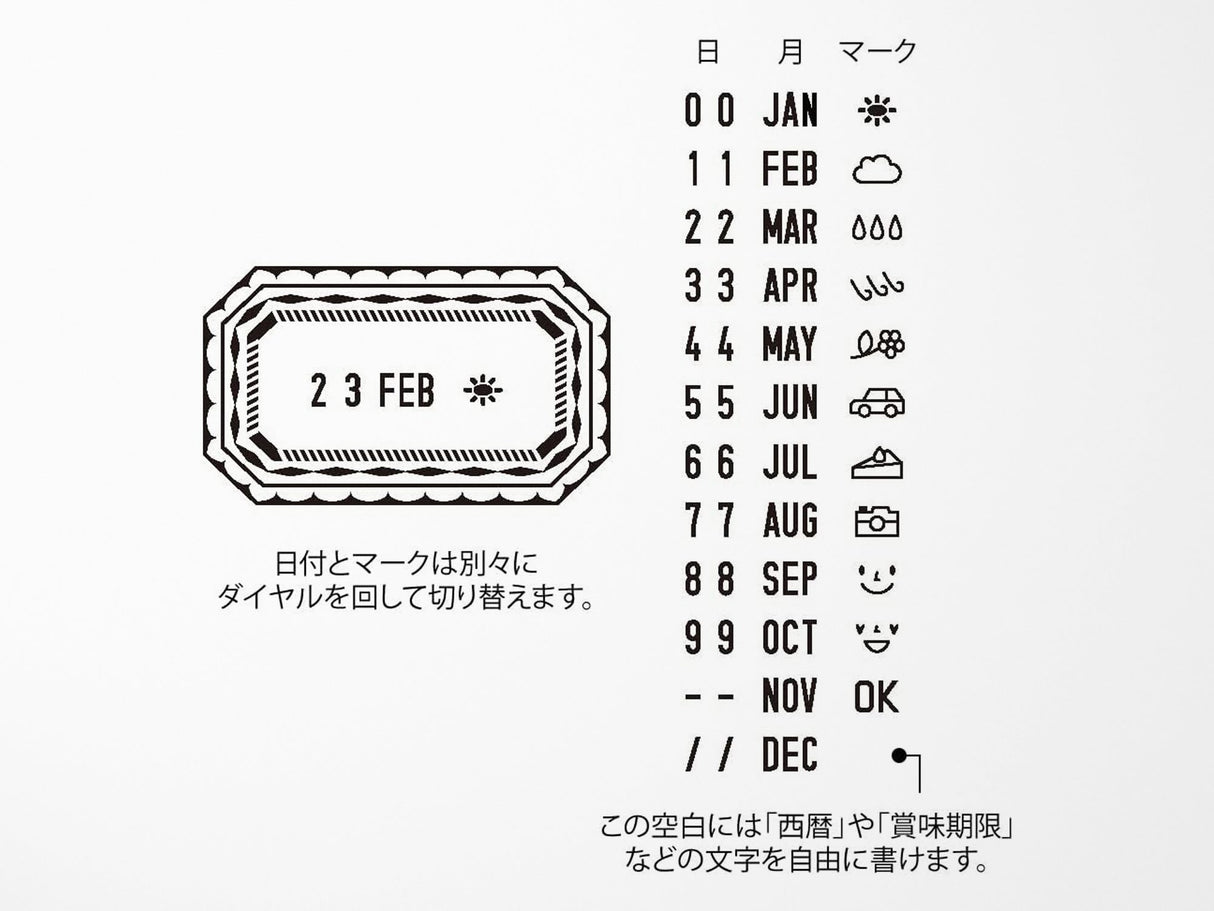 Midori Rotating Date Stamp - Frame