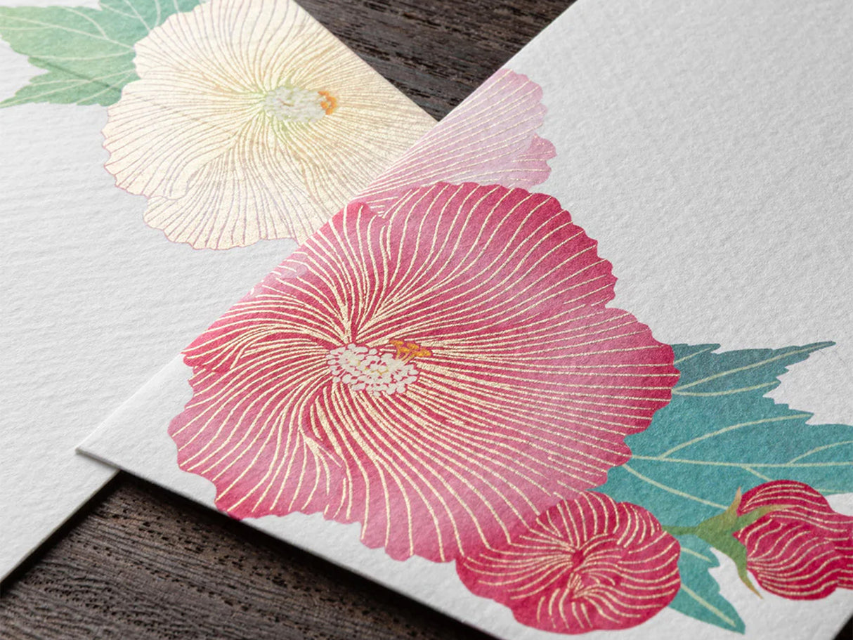 Midori Seasonal Envelopes - 032 Silk-Printing Hibiscus