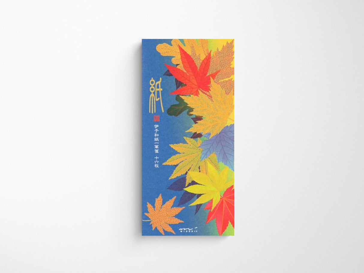 Midori Seasonal Message Letter Pad - 593 Silk Printing Fallen Leaves