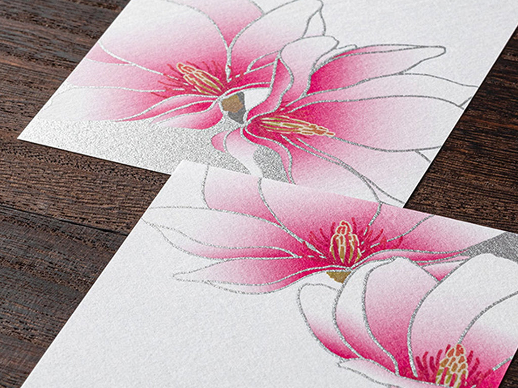 Midori Seasonal Winter Magnolia Pink Message Letter Pad