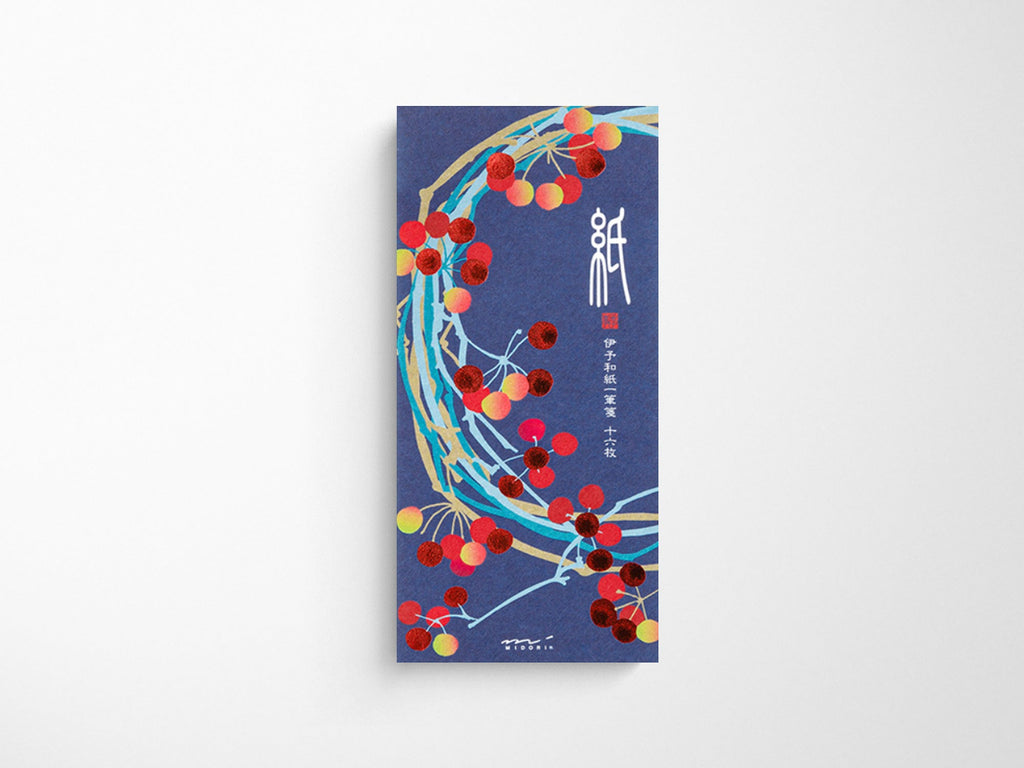 Midori Seasonal Winter Smilax China Wreath Message Letter Pad