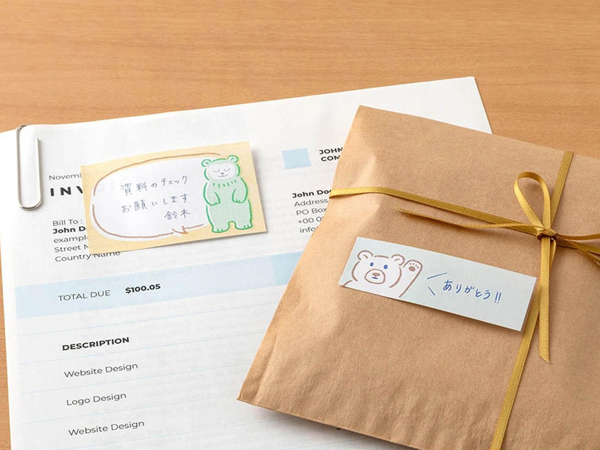 Midori Sticky Notes - Drawing Bear