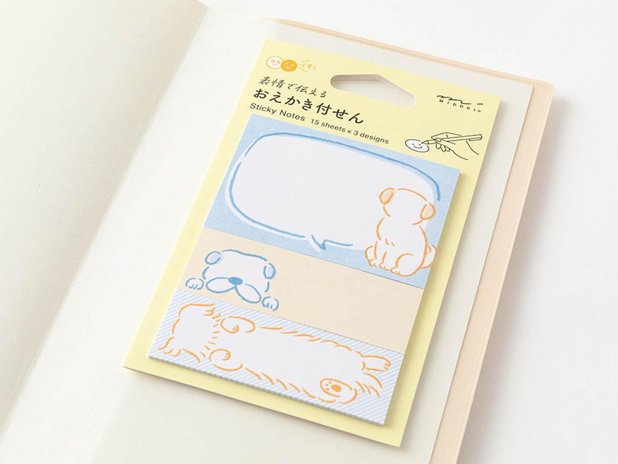 Midori Sticky Notes - Drawing Dog