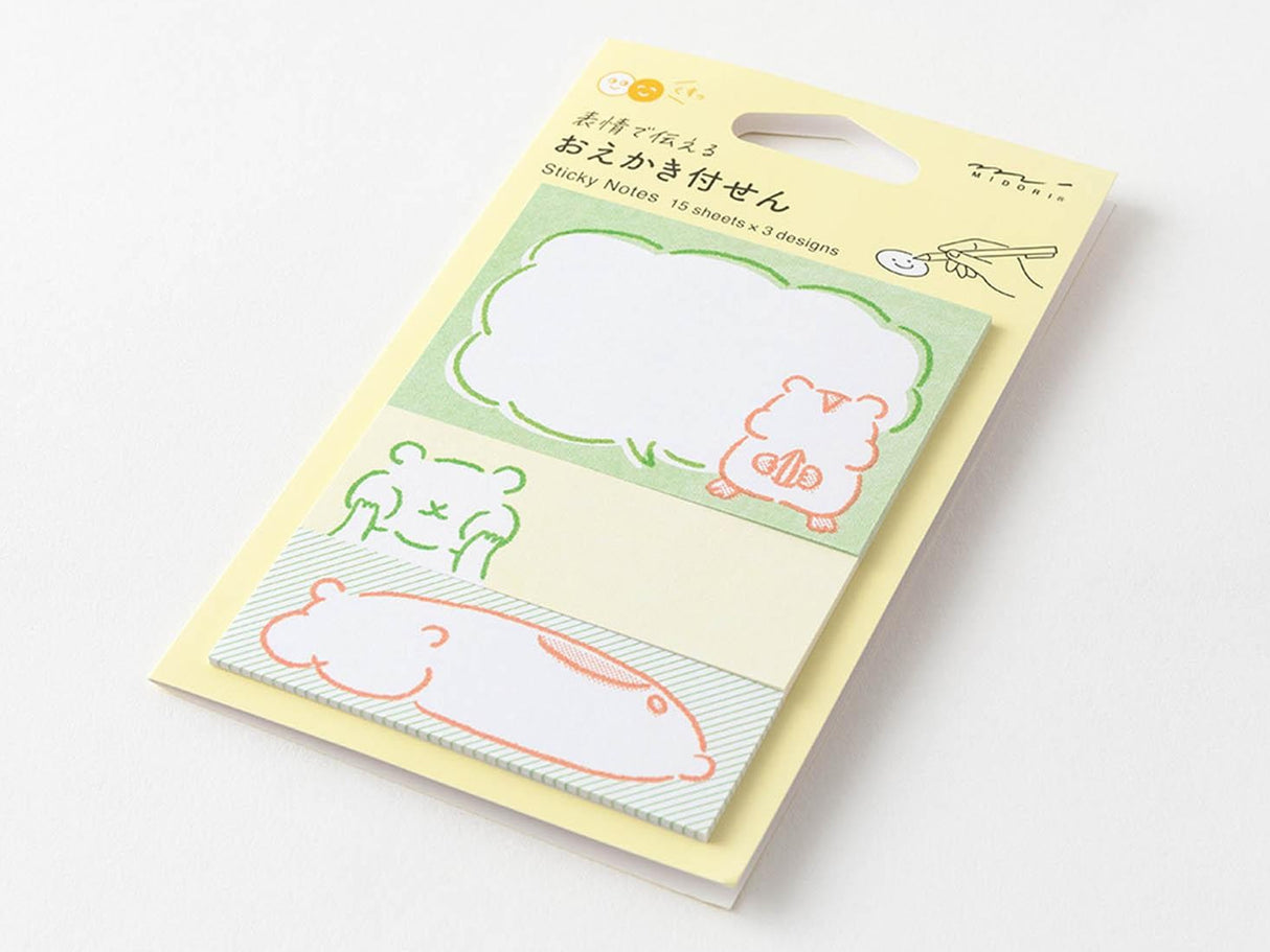 Midori Sticky Notes - Drawing Hamster