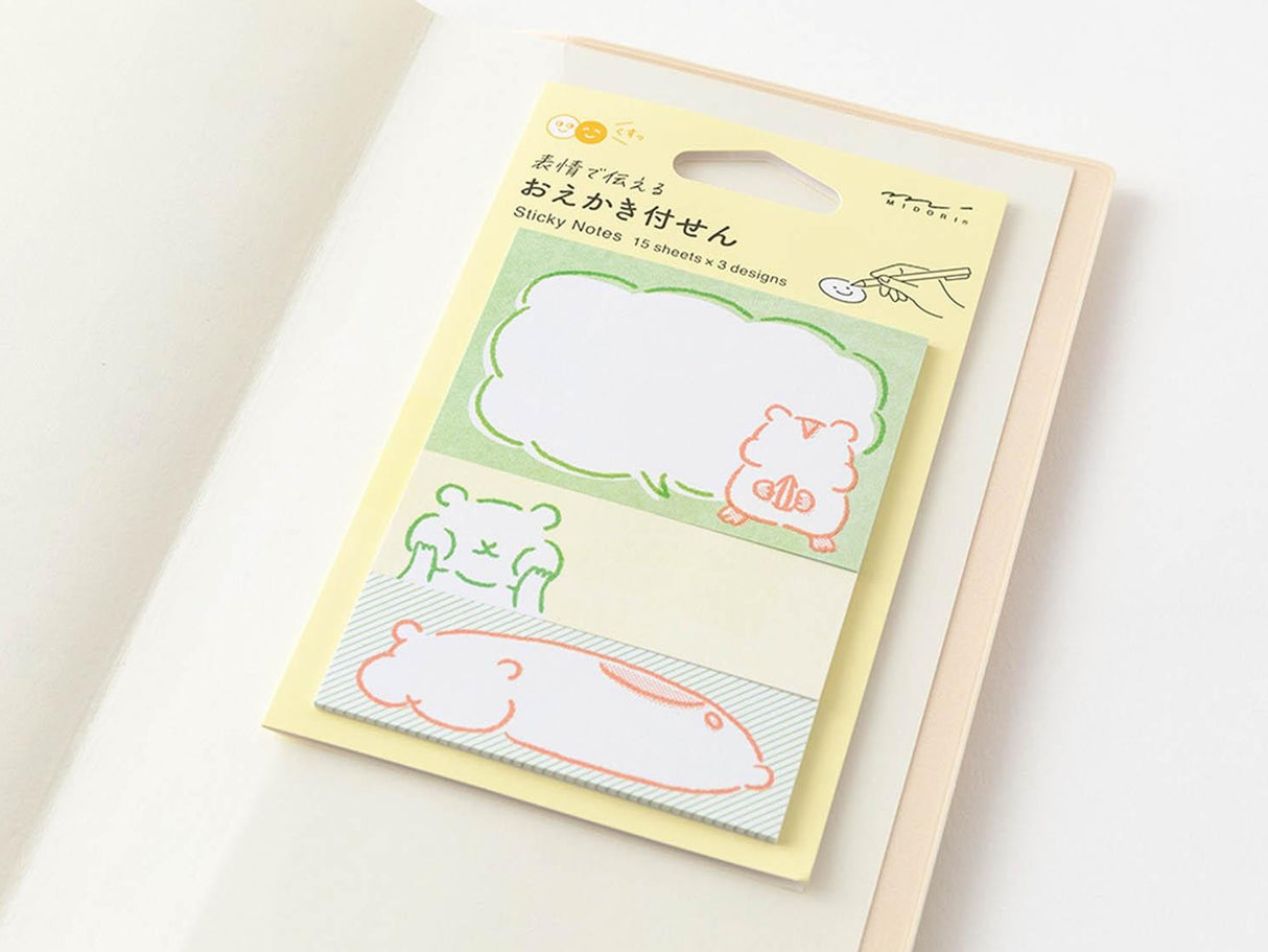 Midori Sticky Notes - Drawing Hamster