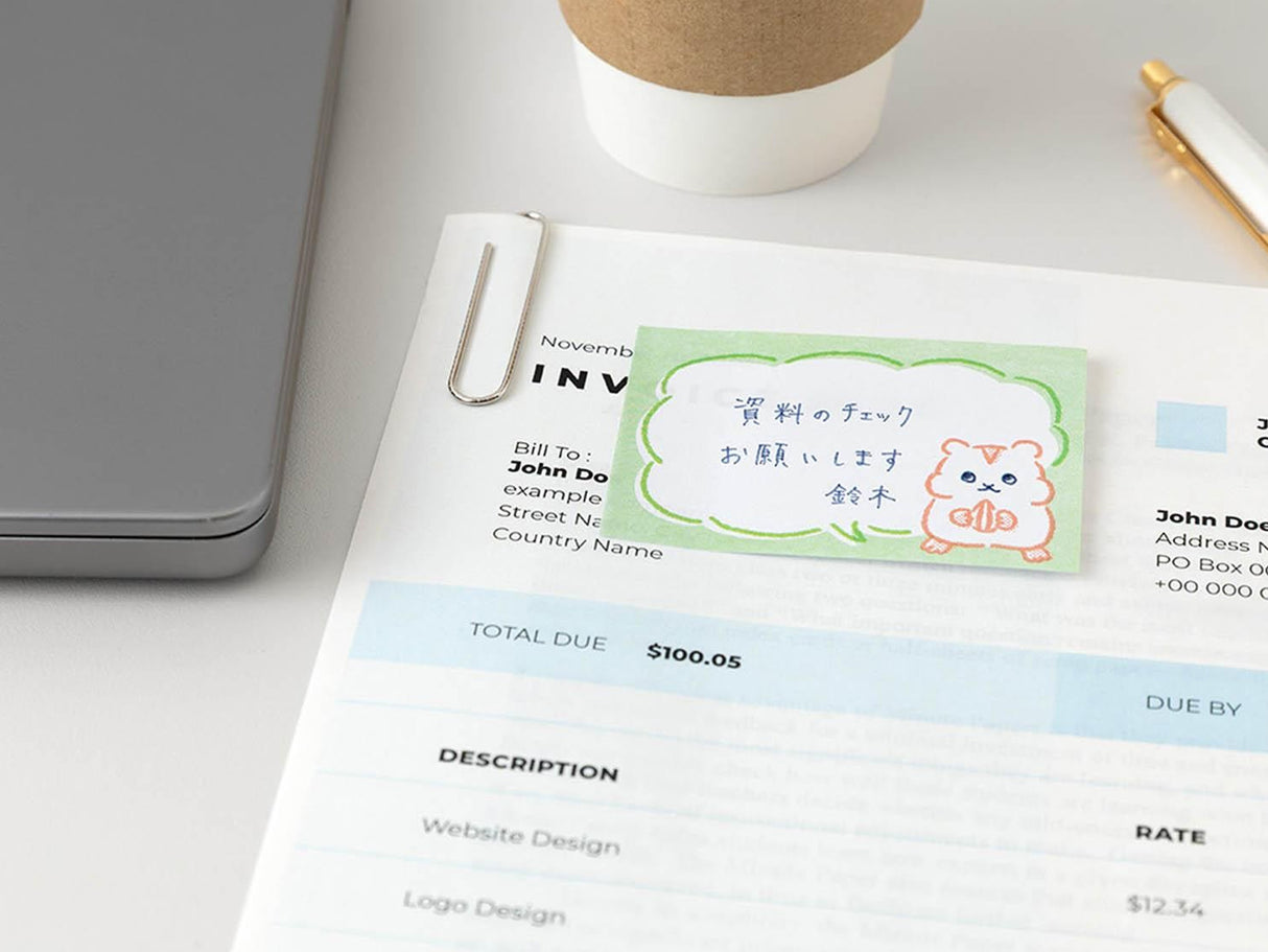 Midori Sticky Notes - Drawing Hamster