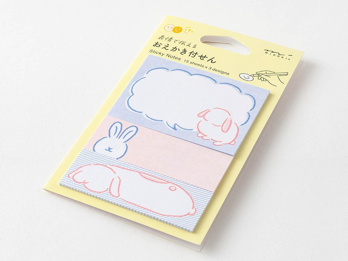 Midori Sticky Notes - Drawing Rabbit