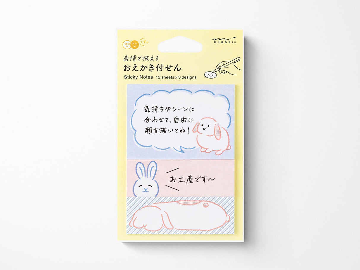 Midori Sticky Notes - Drawing Rabbit
