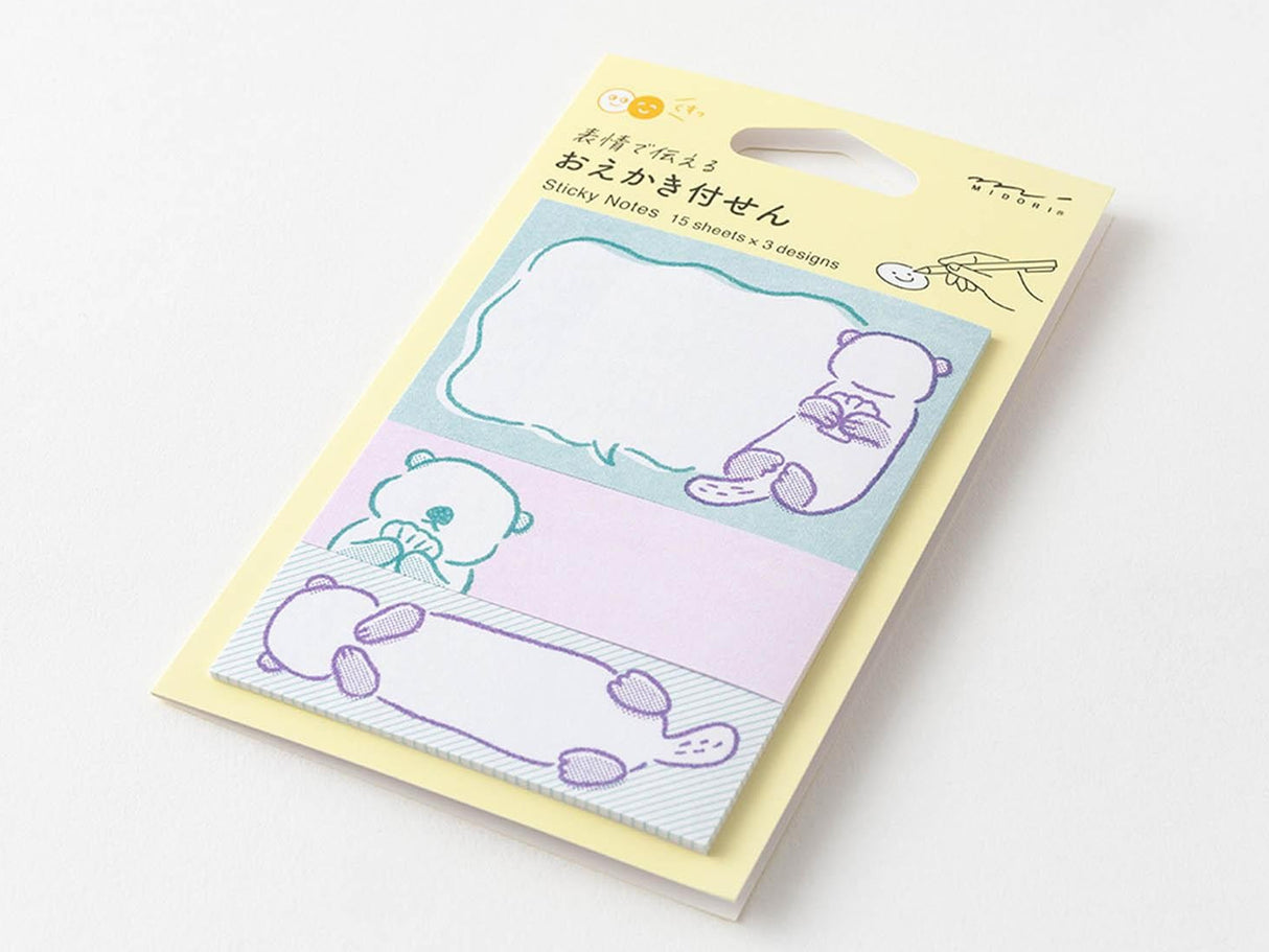 Midori Sticky Notes - Drawing Sea Otter