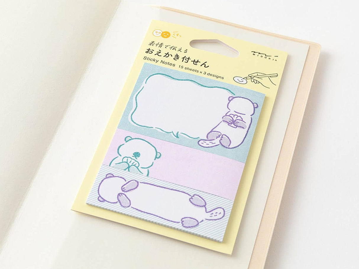 Midori Sticky Notes - Drawing Sea Otter
