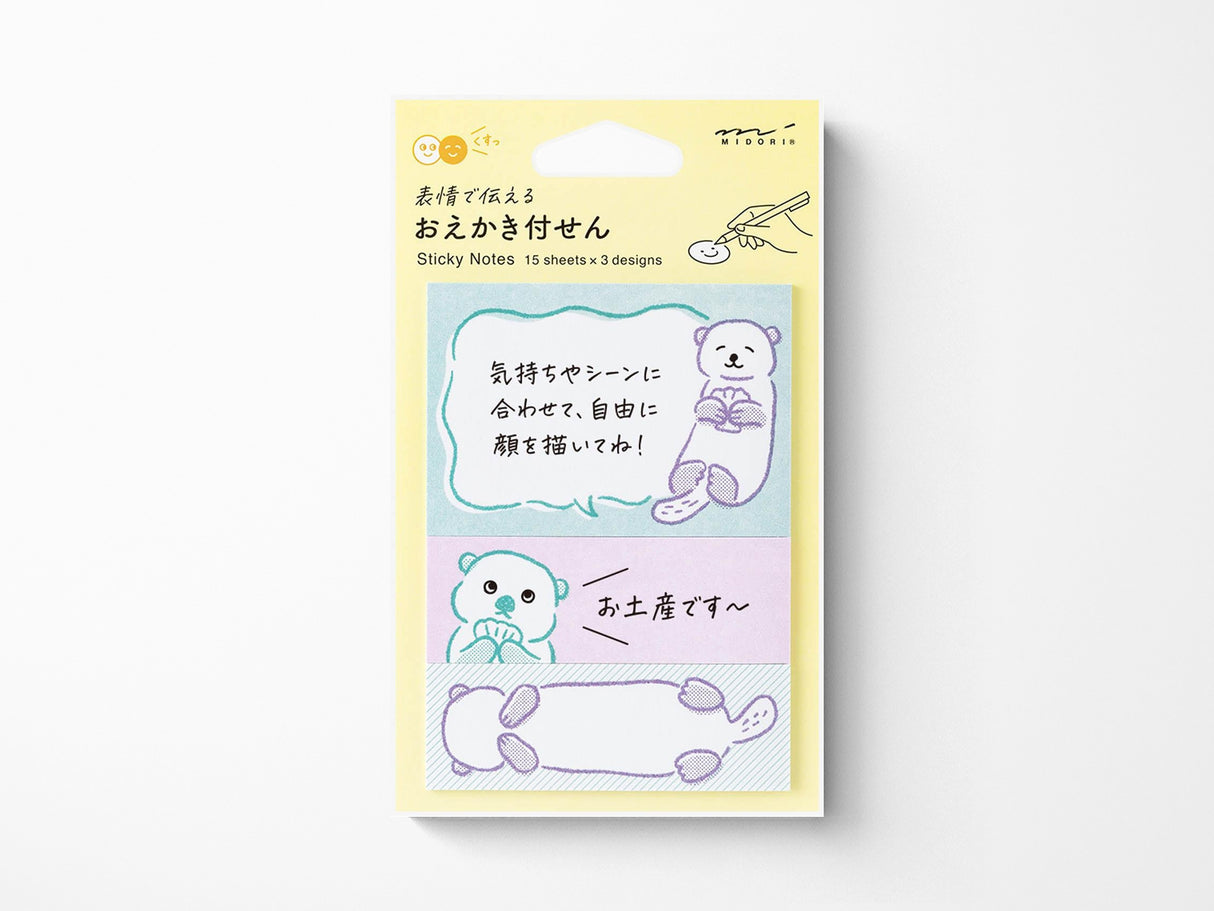 Midori Sticky Notes - Drawing Sea Otter