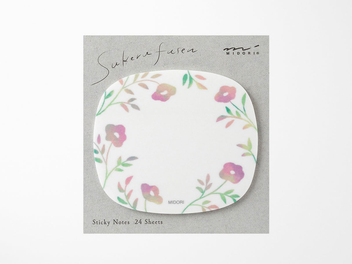 Midori Sticky Notes - Transparent Flower Pink