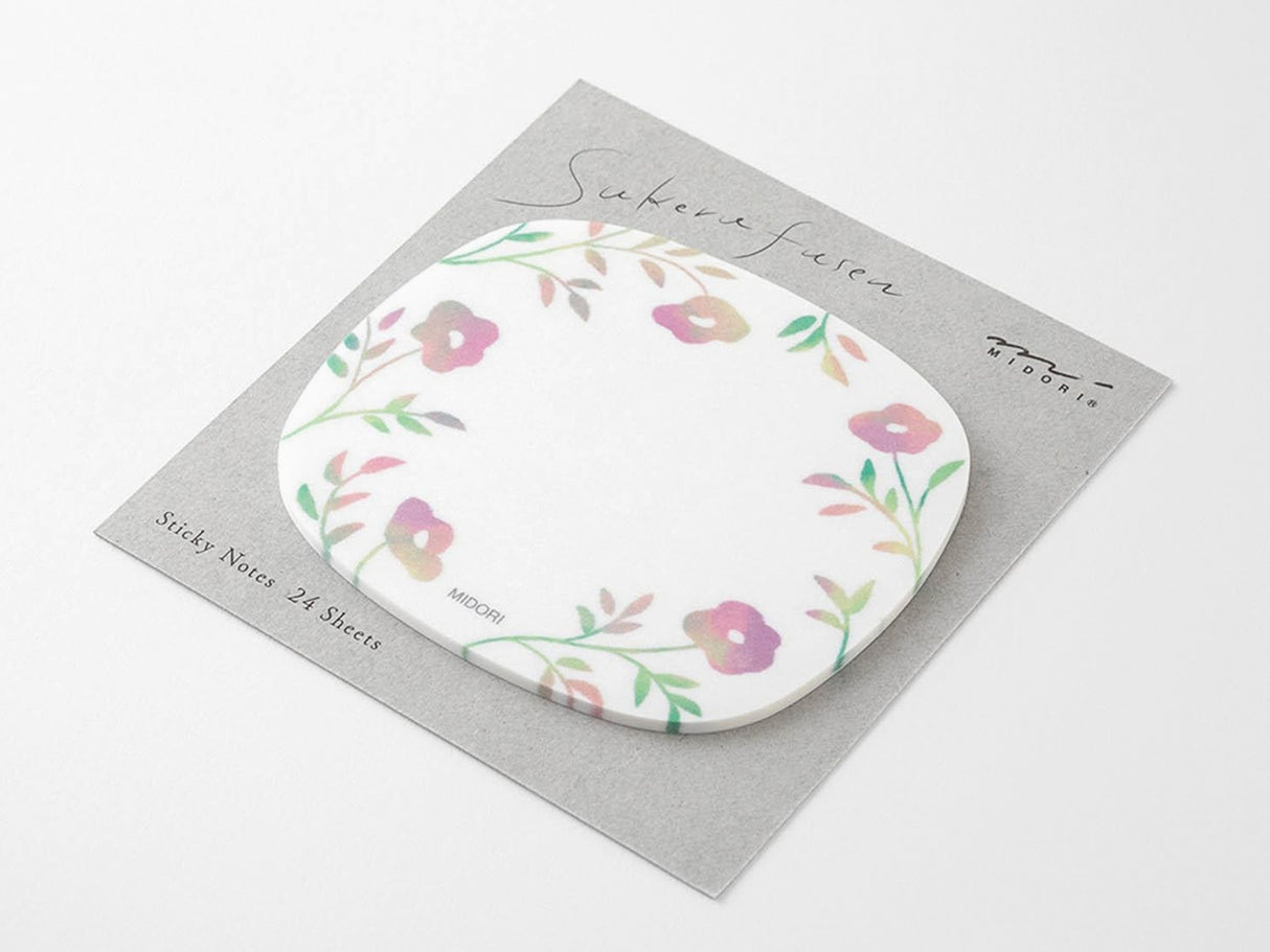 Midori Sticky Notes - Transparent Flower Pink