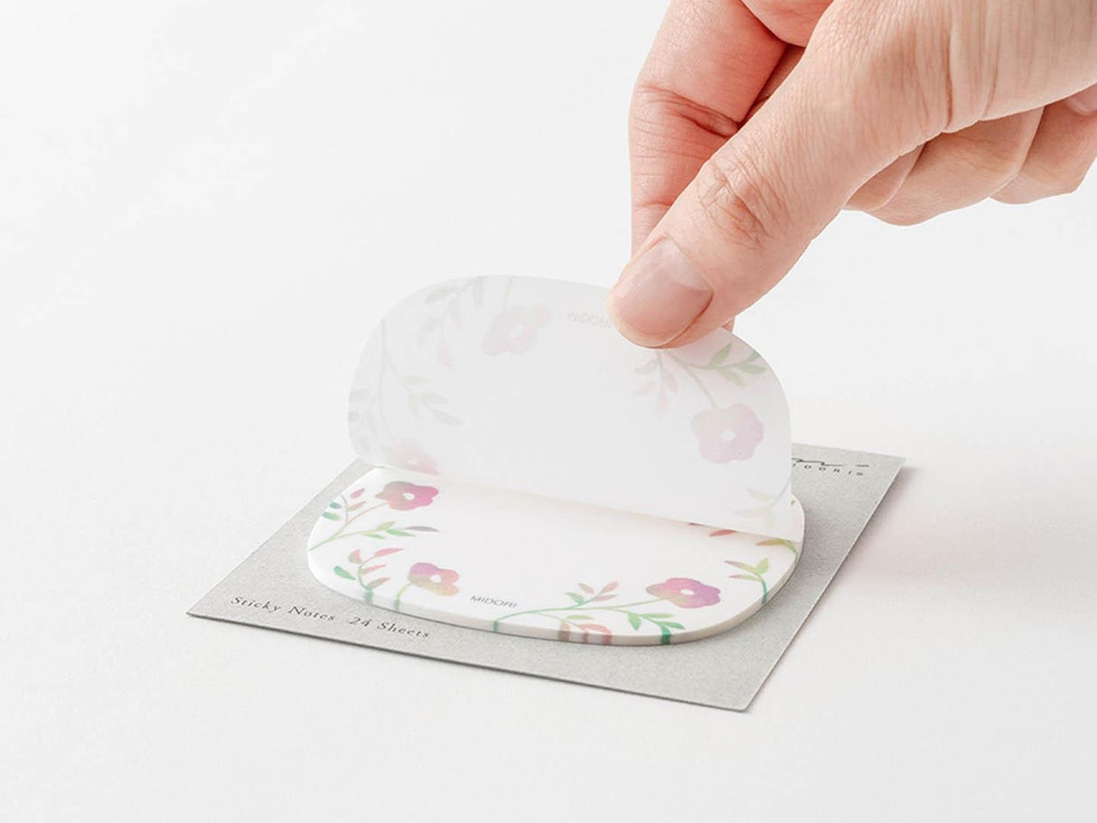 Midori Sticky Notes - Transparent Flower Pink