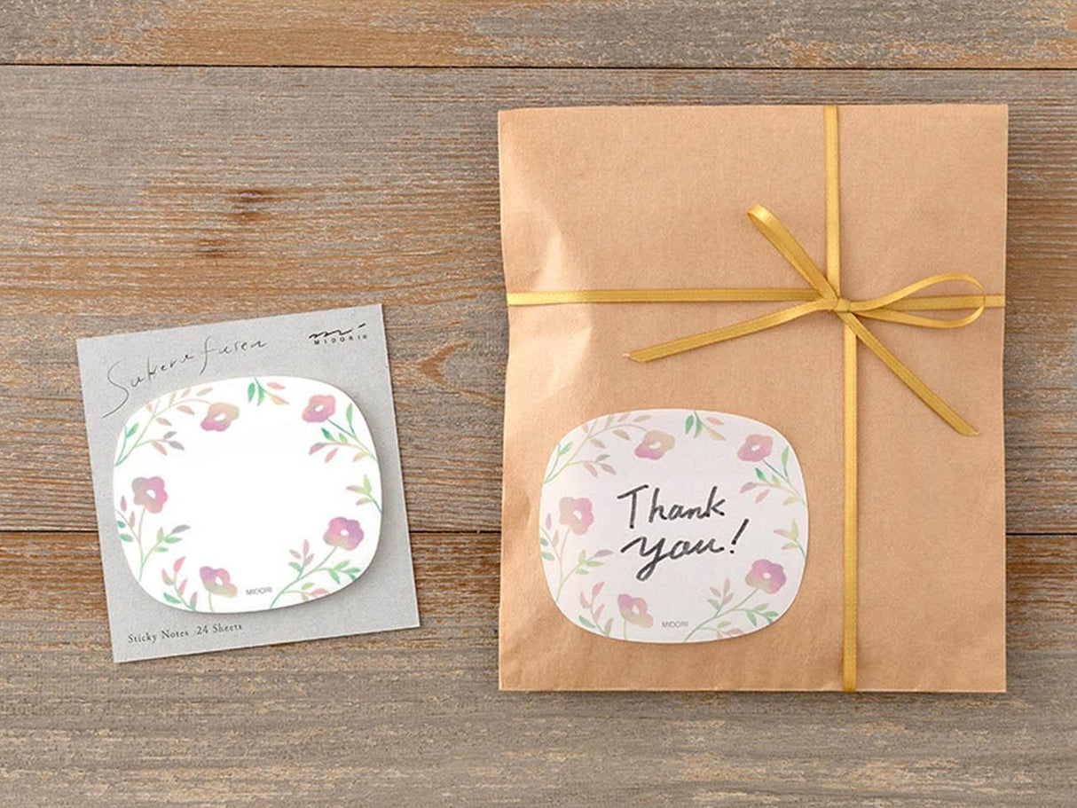 Midori Sticky Notes - Transparent Flower Pink