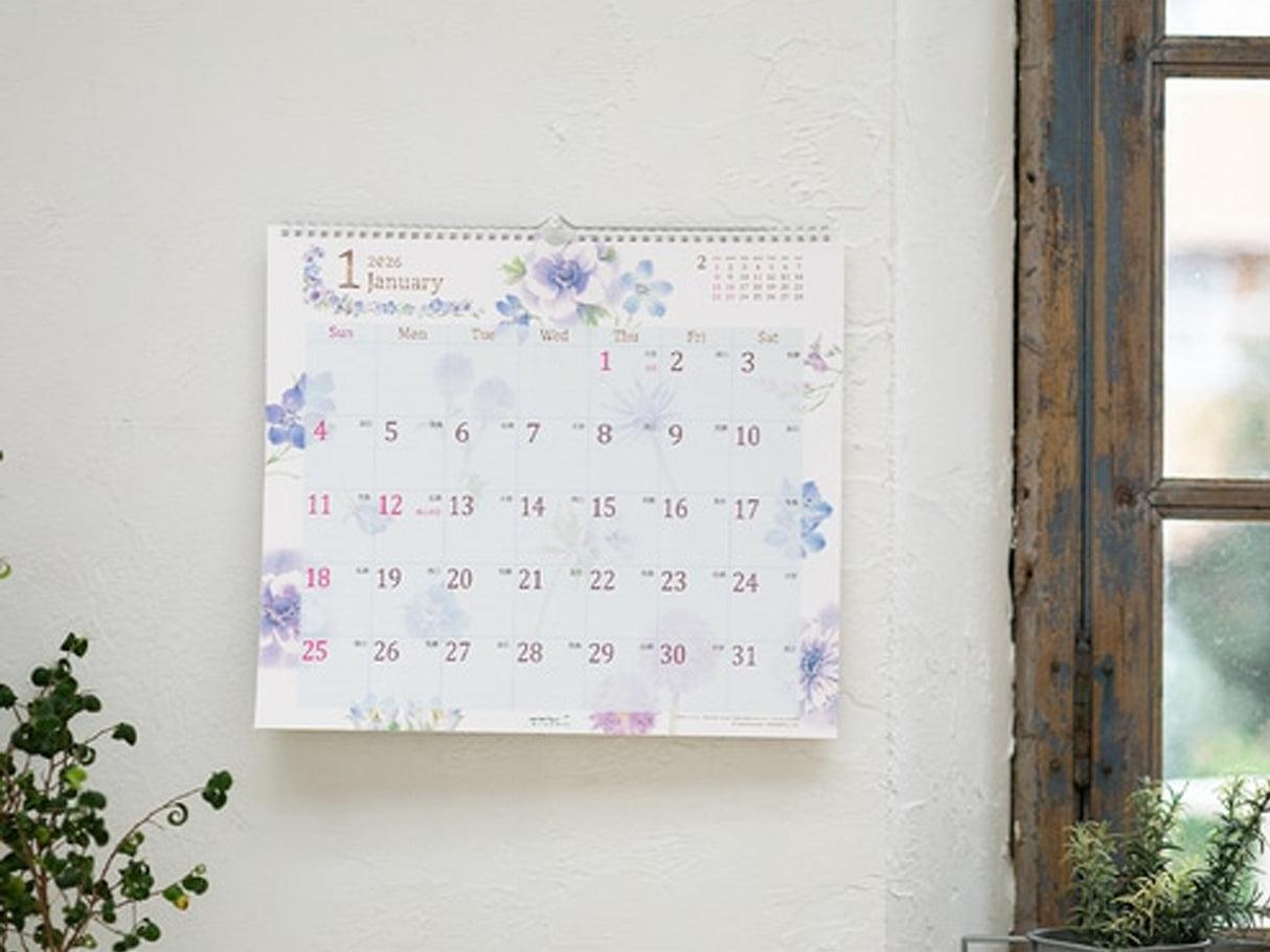 Midori Wall Calendar 2026 - Country Time Flower