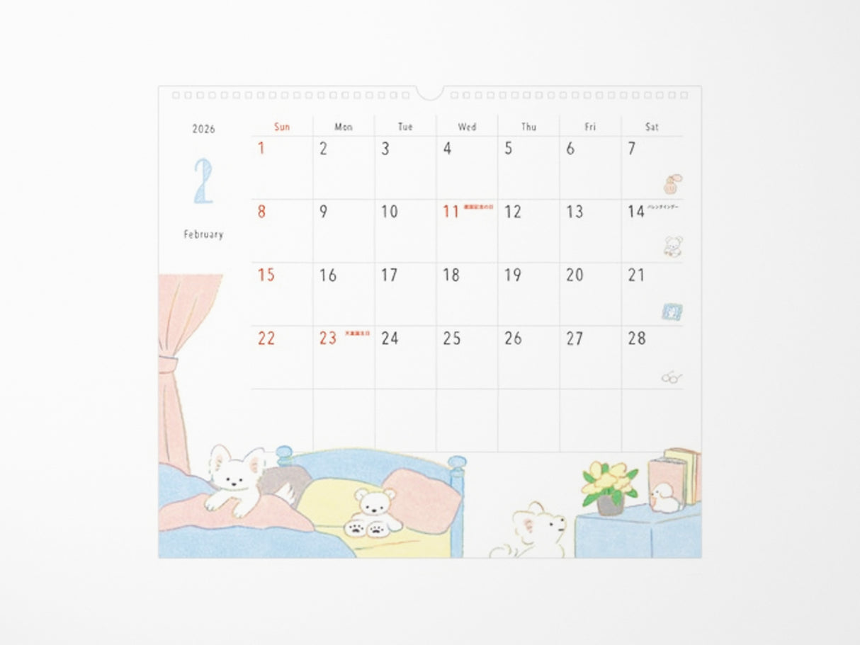 Midori Wall Calendar 2026 - Dog