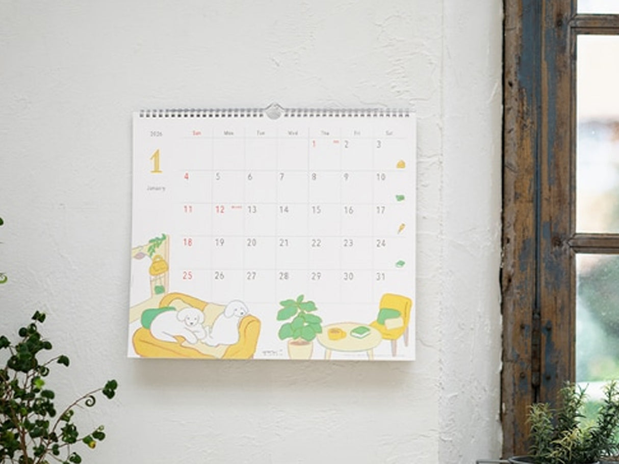 Midori Wall Calendar 2026 - Dog