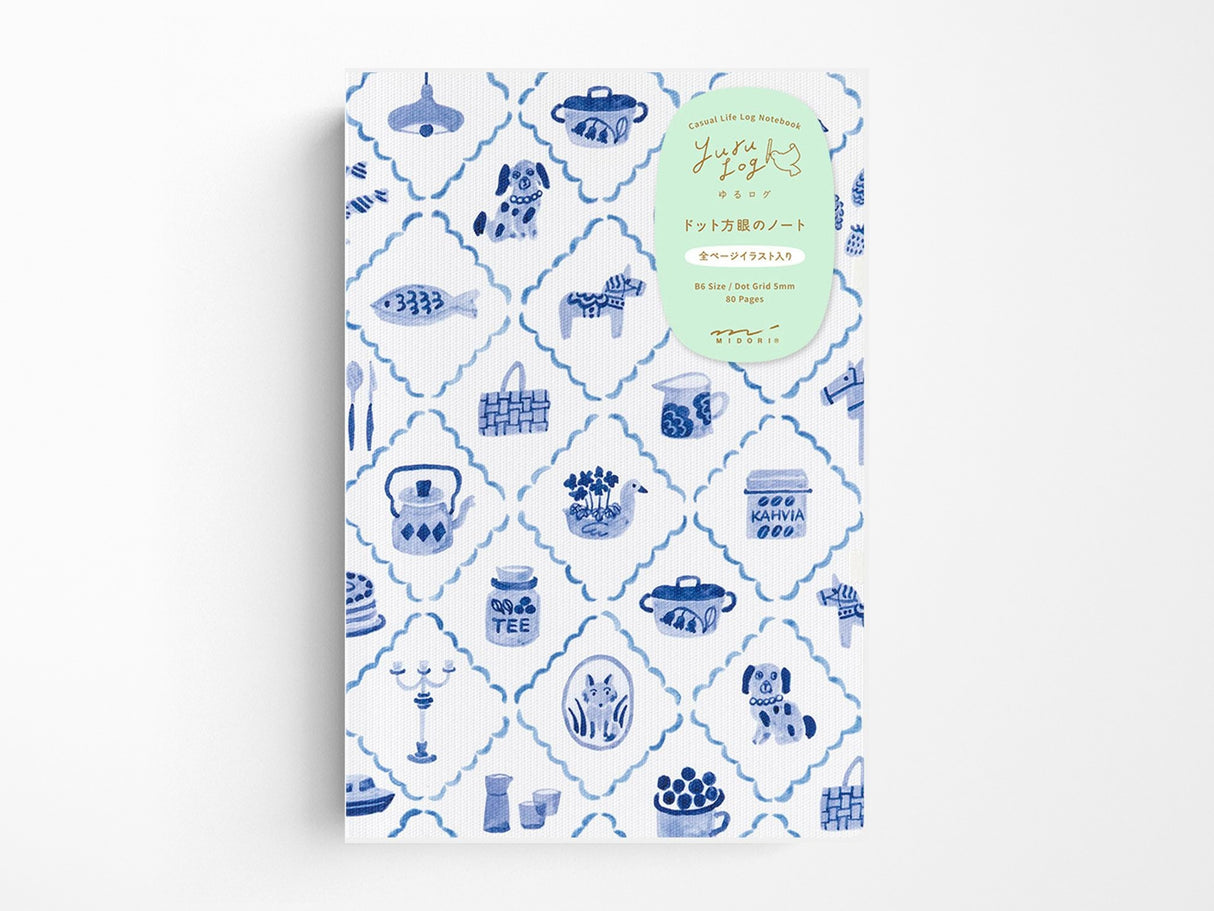 Midori Yuru Log Notebook B6 - Blue Nordic