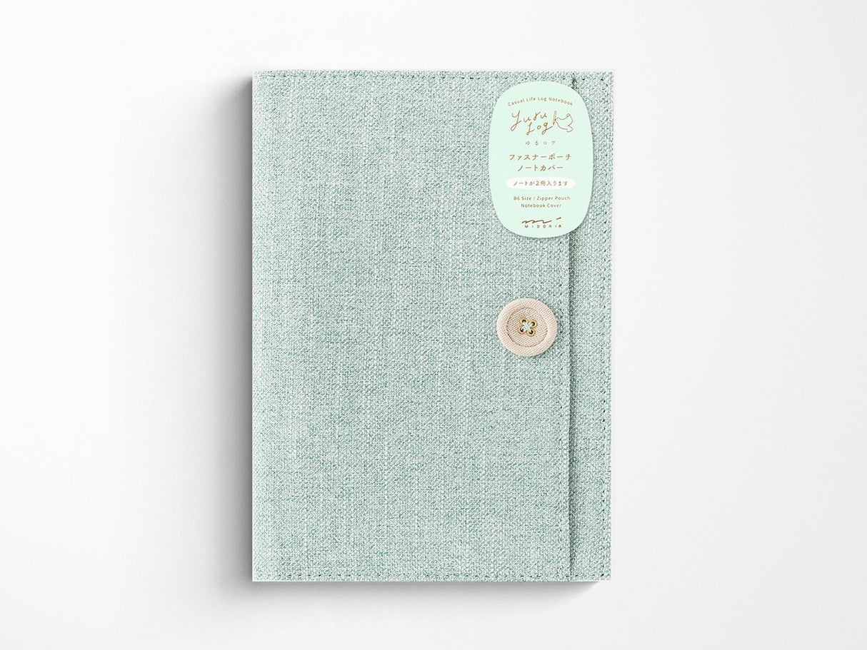 Midori Yuru Log Notebook Cover B6 - Light Blue Cloth