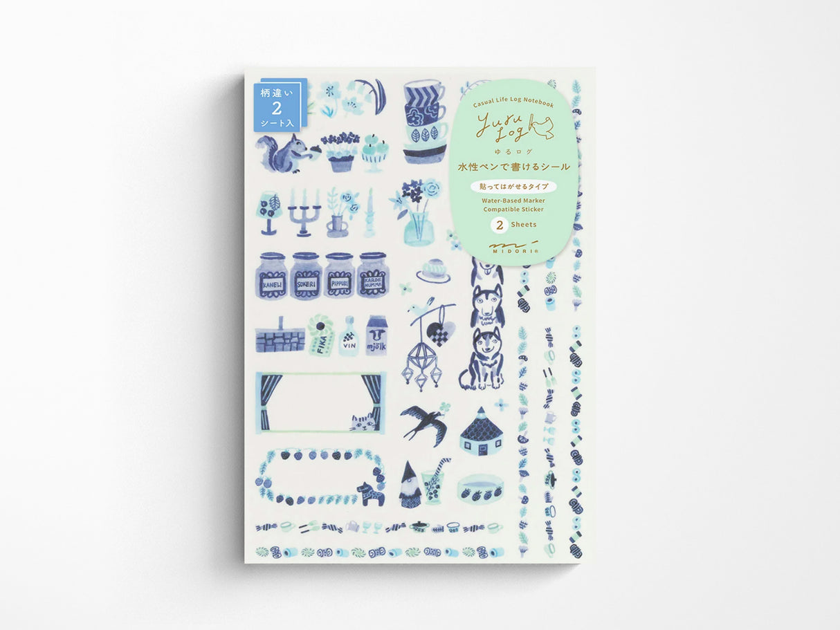 Midori Yuru Log Sticker 2 Sheets - Nordic