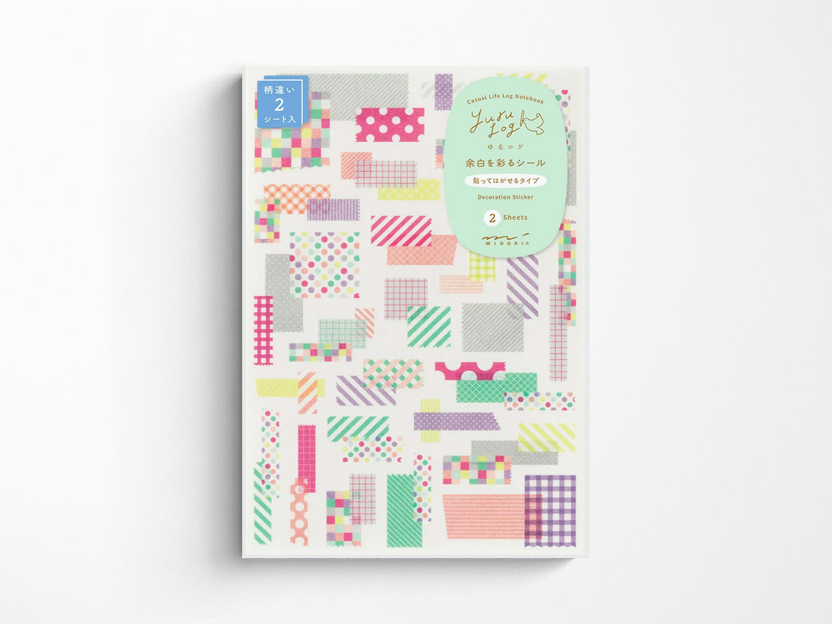 Midori Yuru Log Sticker 2 Sheets - Tape Collage