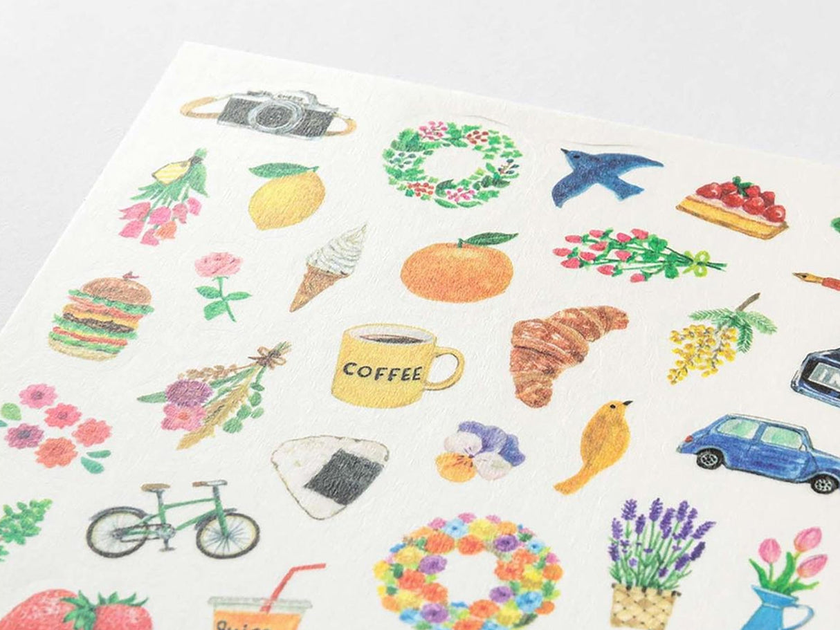 Midori Yuru Log Sticker Sheet - Motif