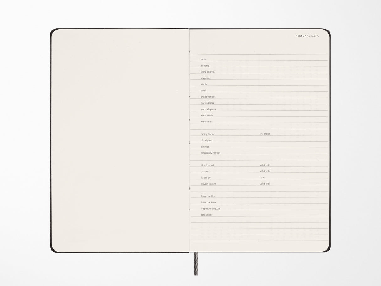Moleskine 12 Month Weekly UNDATED Planner - BLACK Hardcover
