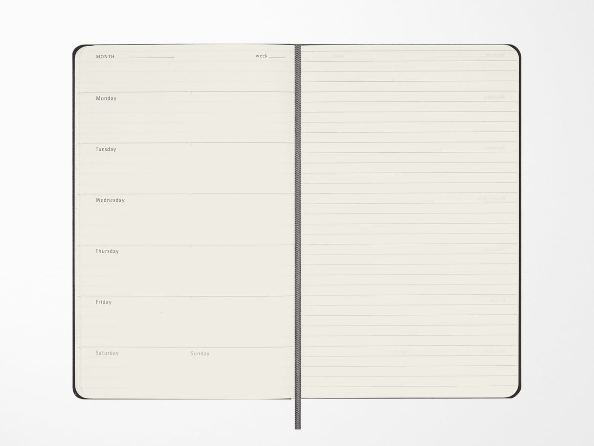 Moleskine 12 Month Weekly UNDATED Planner - BLACK Hardcover