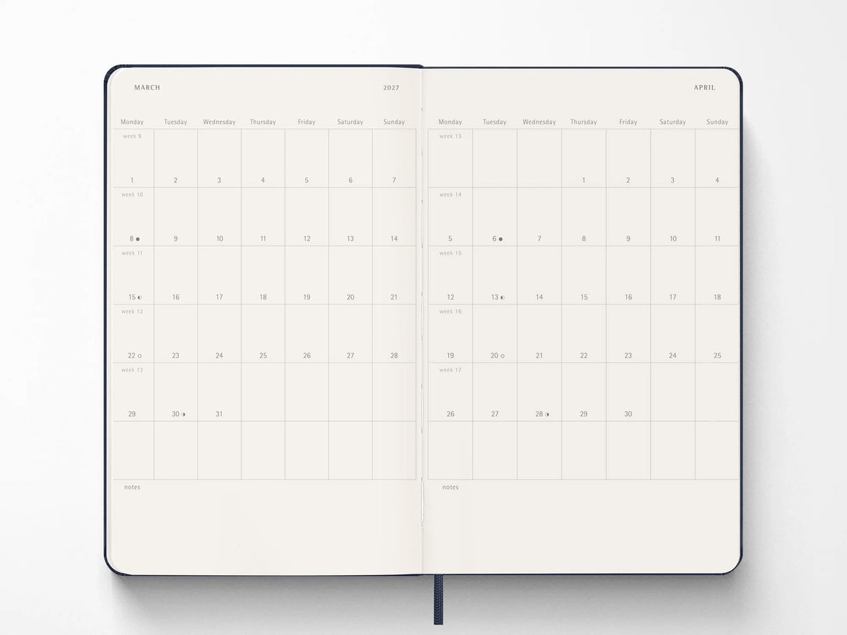 Moleskine 18 Month 2026-2027 Weekly Planner - Sapphire Blue Soft Cover