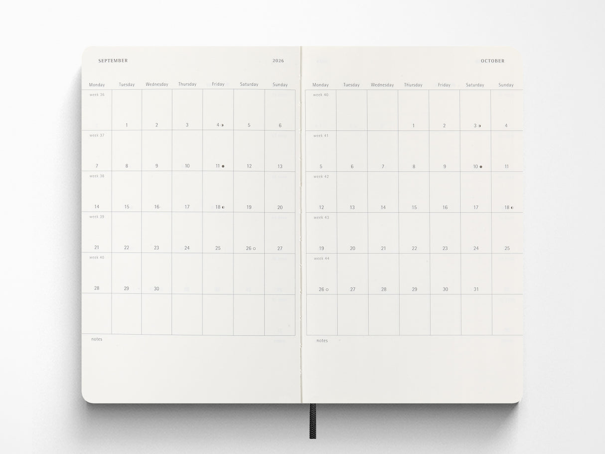 Moleskine 2027 Weekly Horizontal Planner - Black Soft Cover