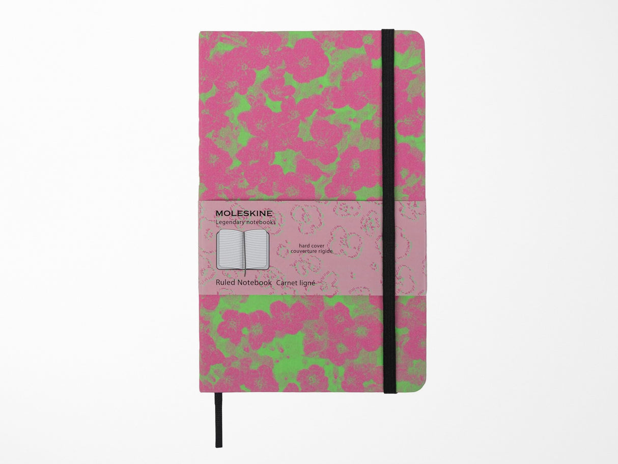 Moleskine Fluorescent Floral Limited Edition Notebook - Pink & Green
