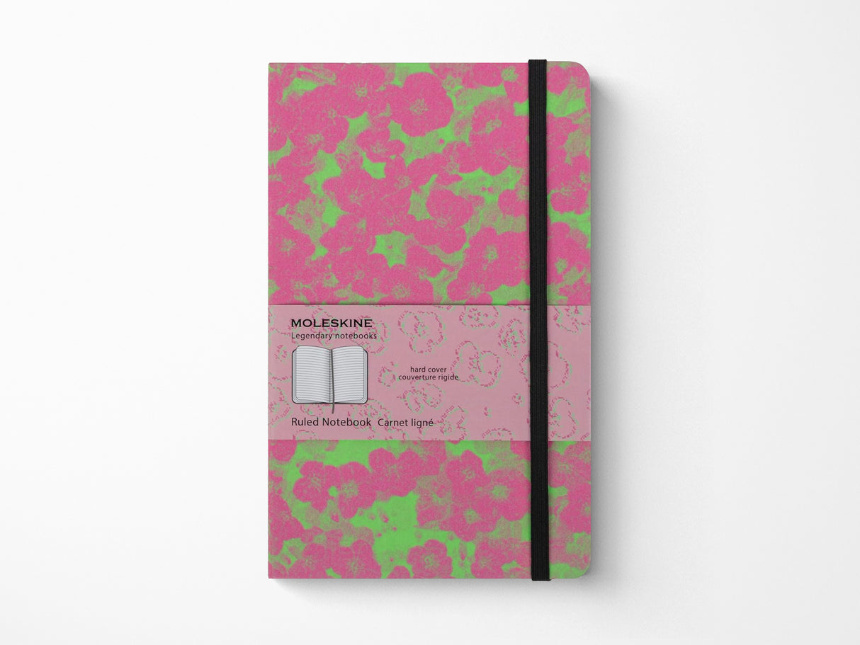 Moleskine Fluorescent Floral Limited Edition Notebook - Pink & Green