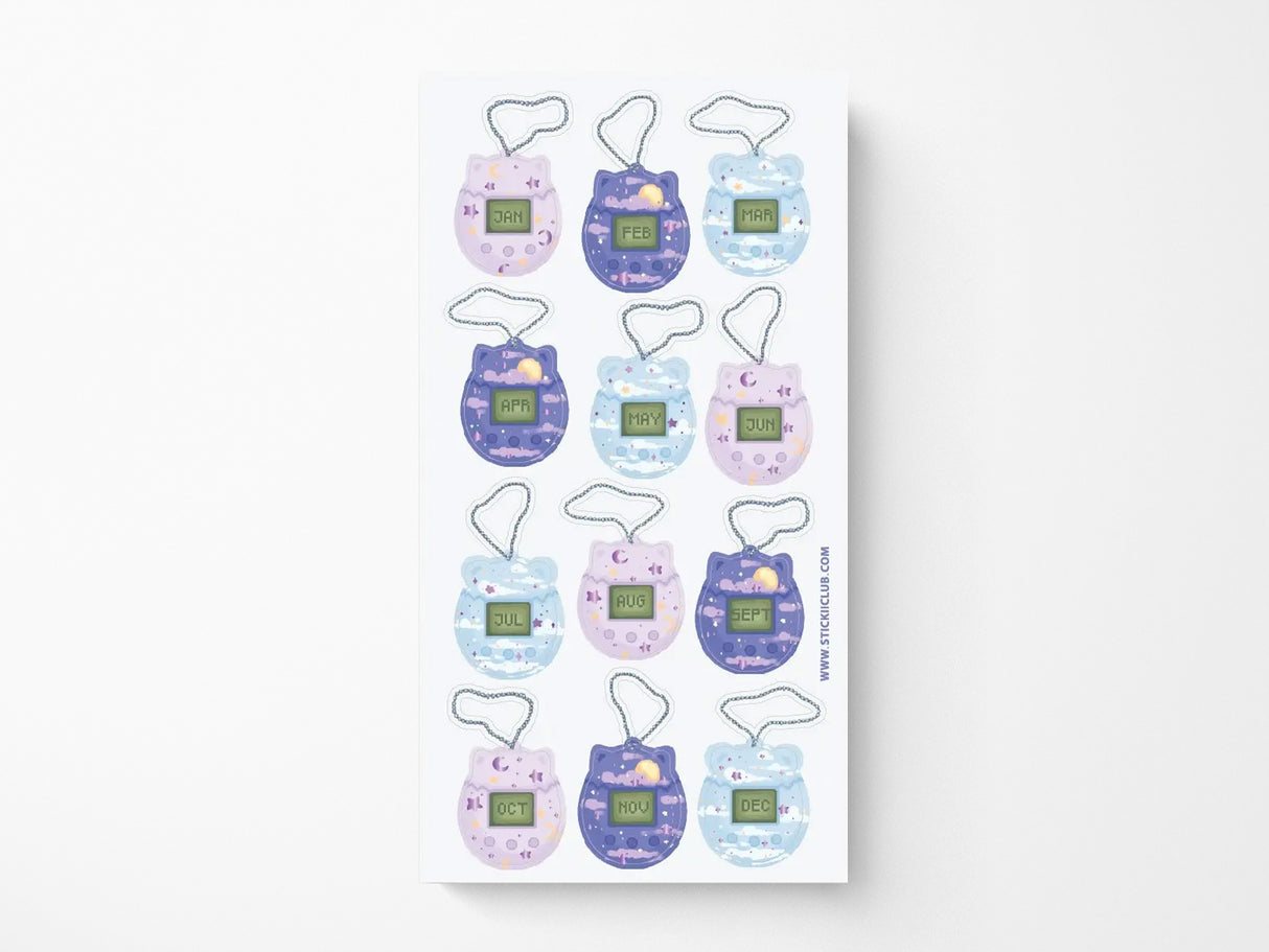 Monthly Tamagotchi Sticker Sheet