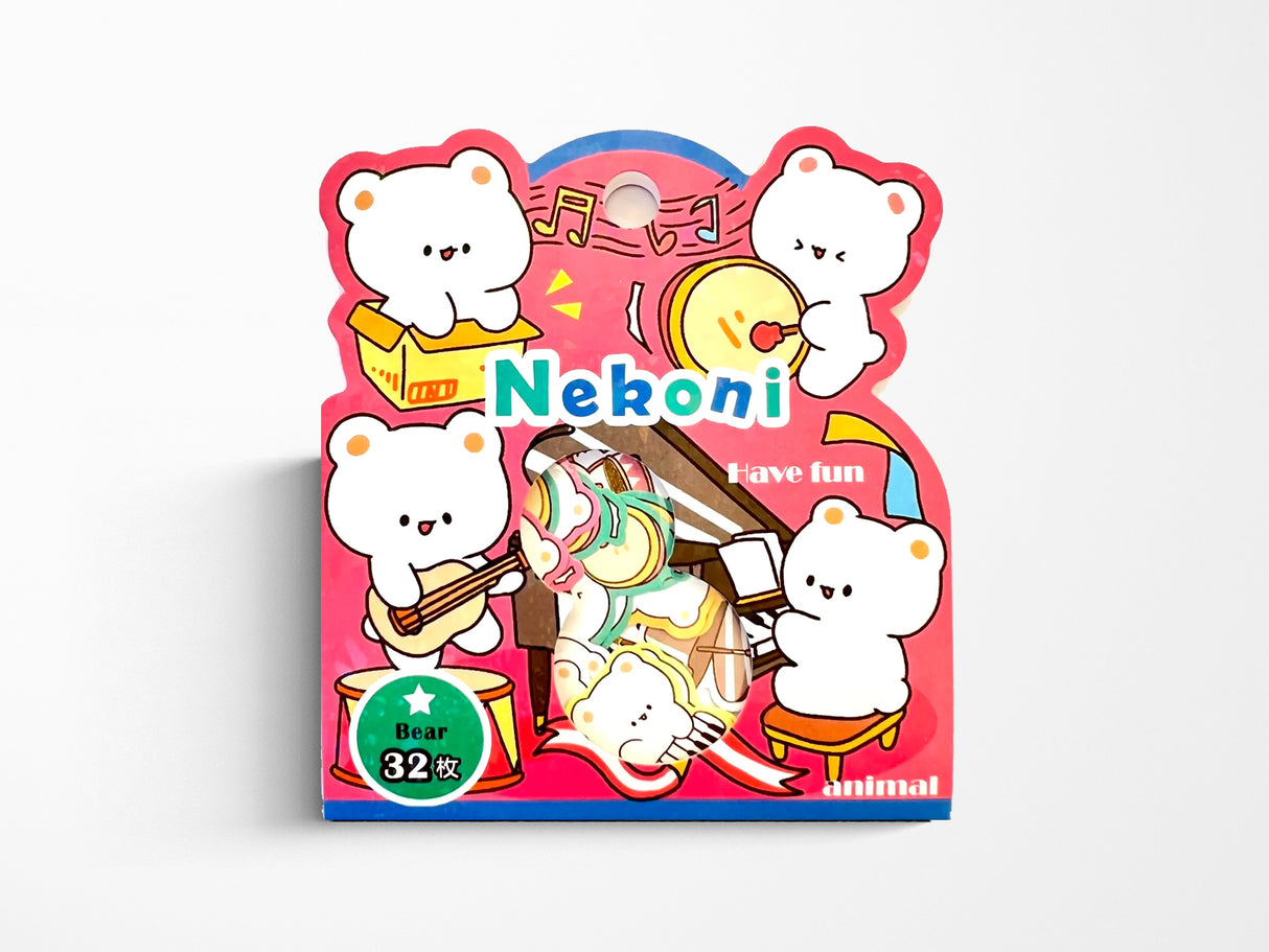 Musical Bears Flake Stickers