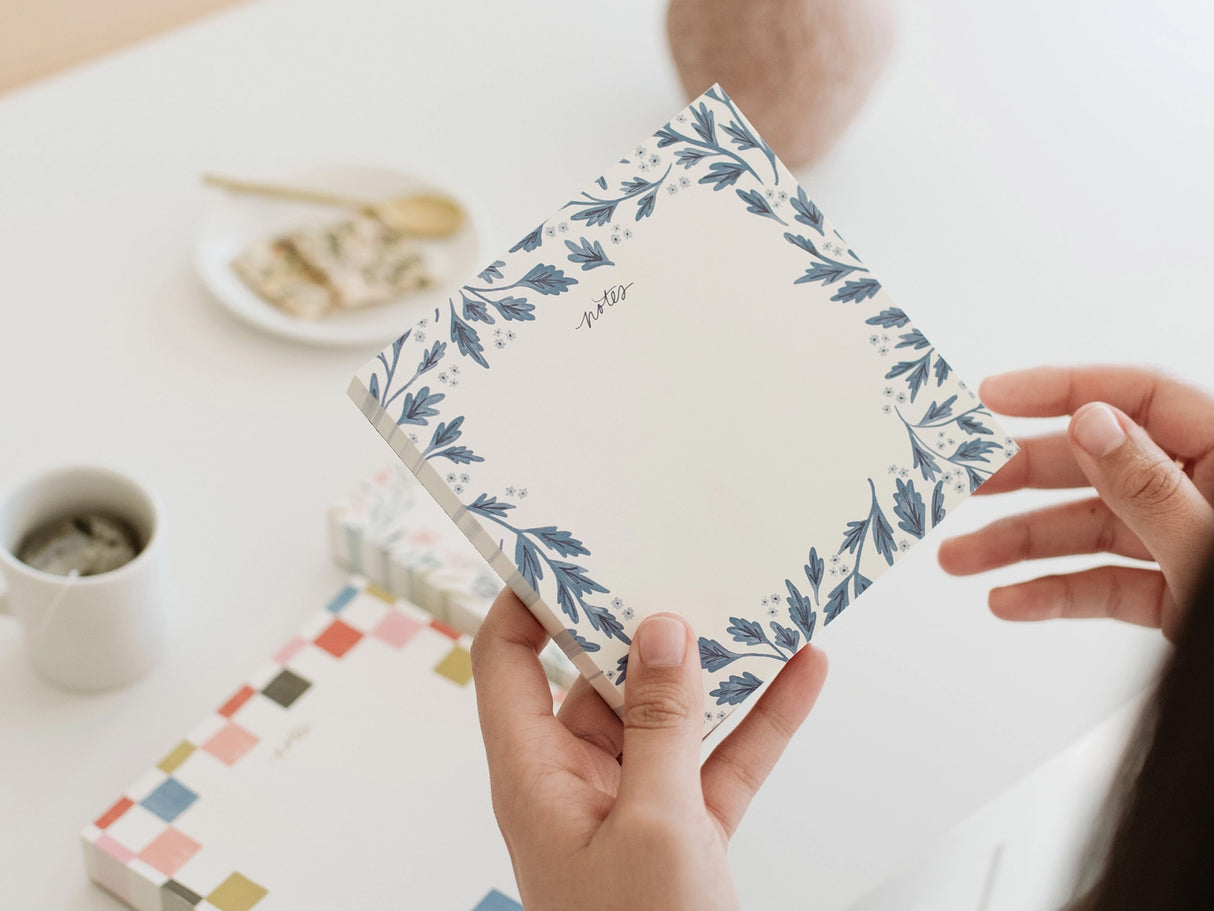 Notes Block Notepad - Blue Vines