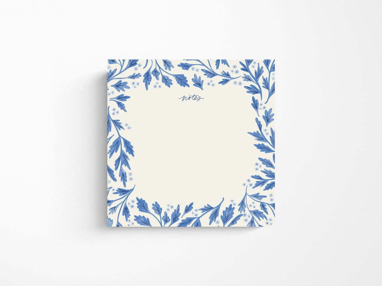 Notes Block Notepad - Blue Vines