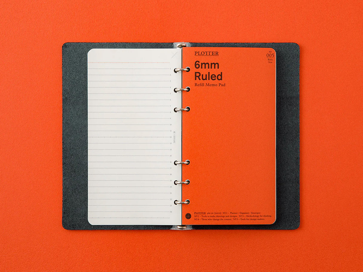 PLOTTER 6 Ring Leather Binder - Bible Shiranami