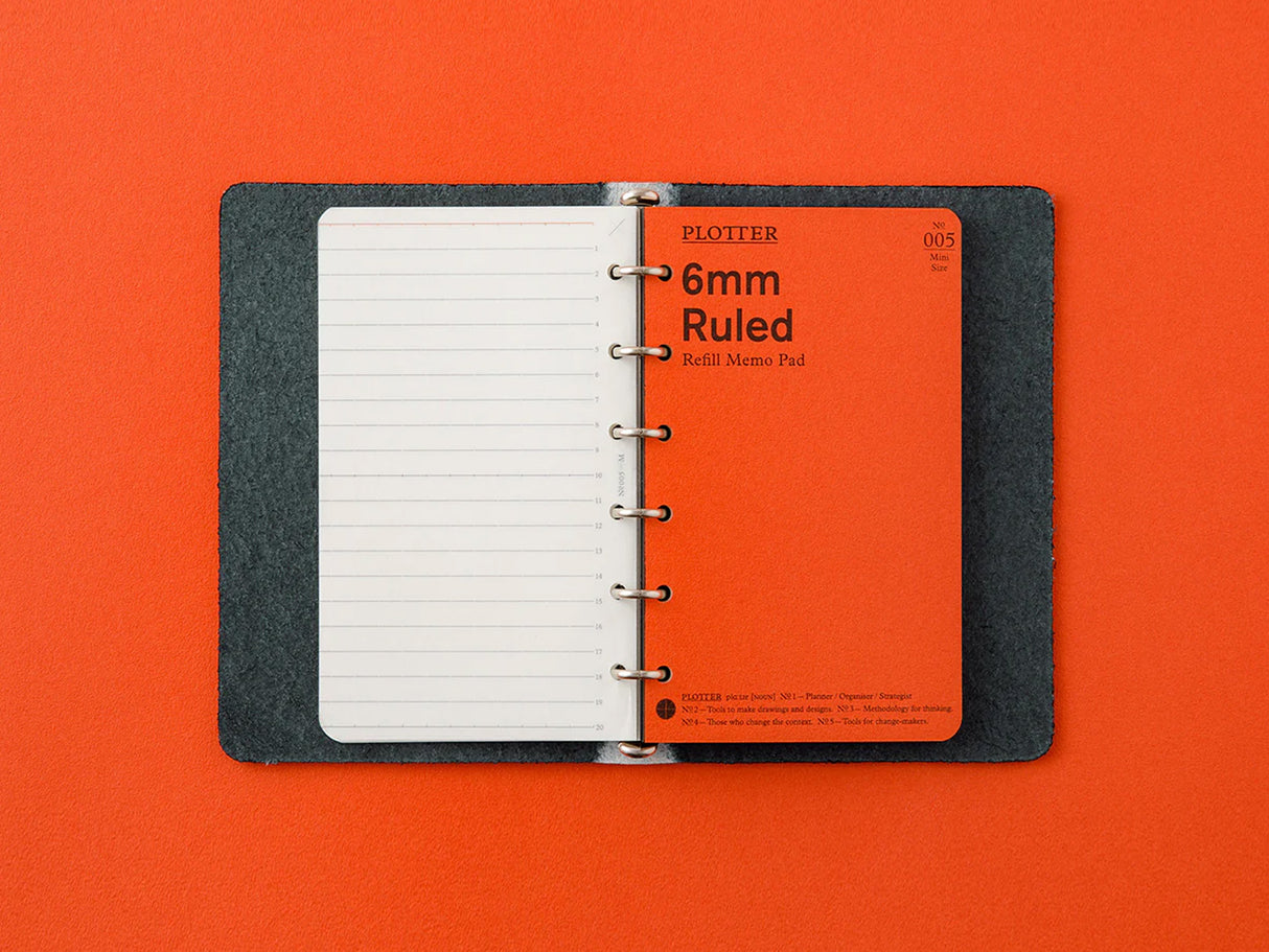 PLOTTER 6 Ring Leather Binder - Mini Shiranami