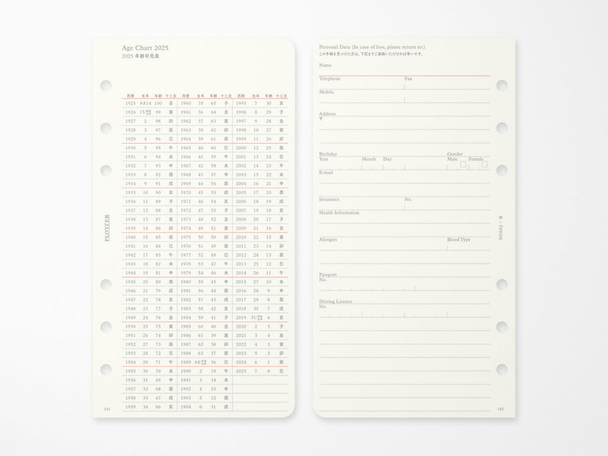 PLOTTER Refill Weekly Schedule Refill 2026 - Bible Size