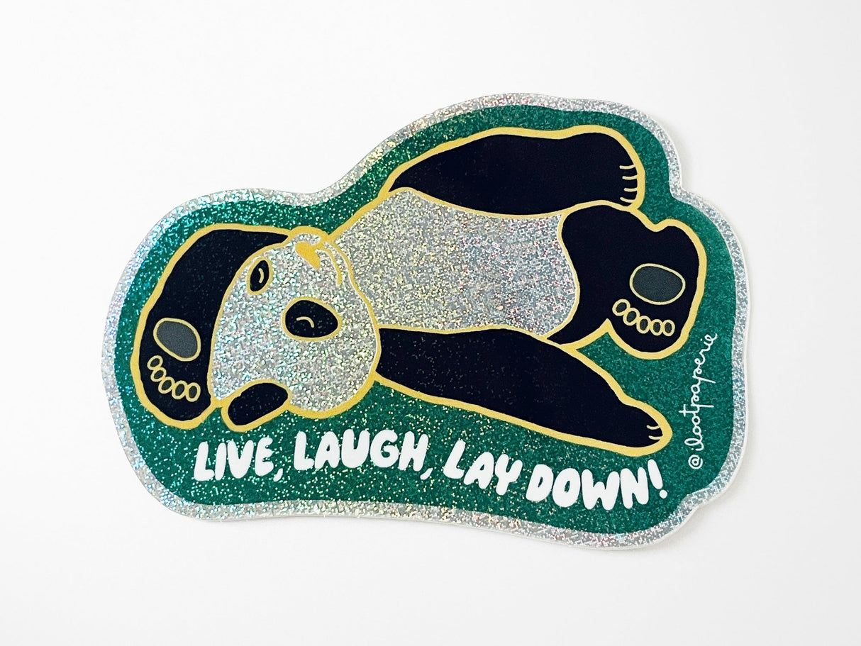 Panda Live Laugh Laydown Vinyl Sticker