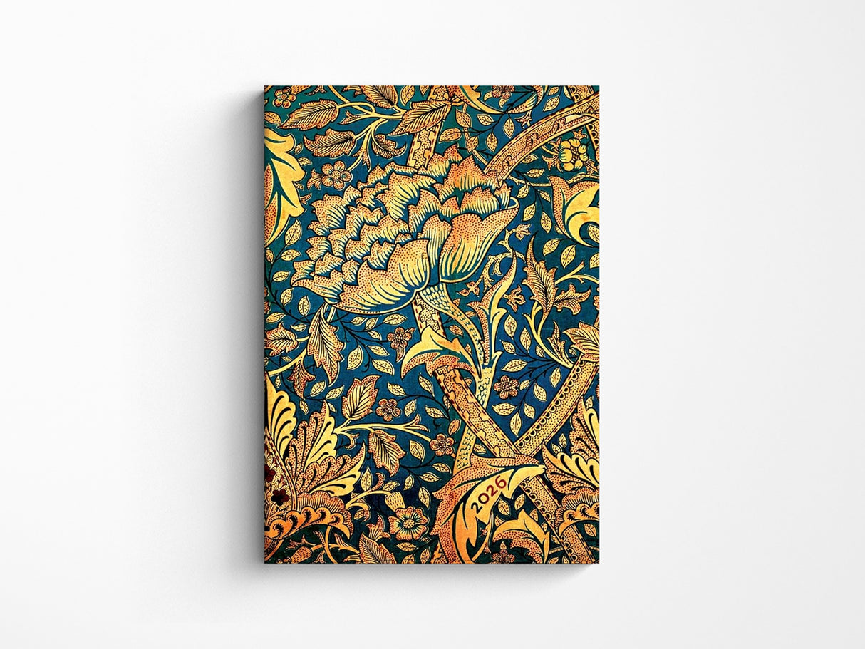 Paperblanks 2026 Weekly Planner Midi Flexi Horizontal - William Morris Windrush