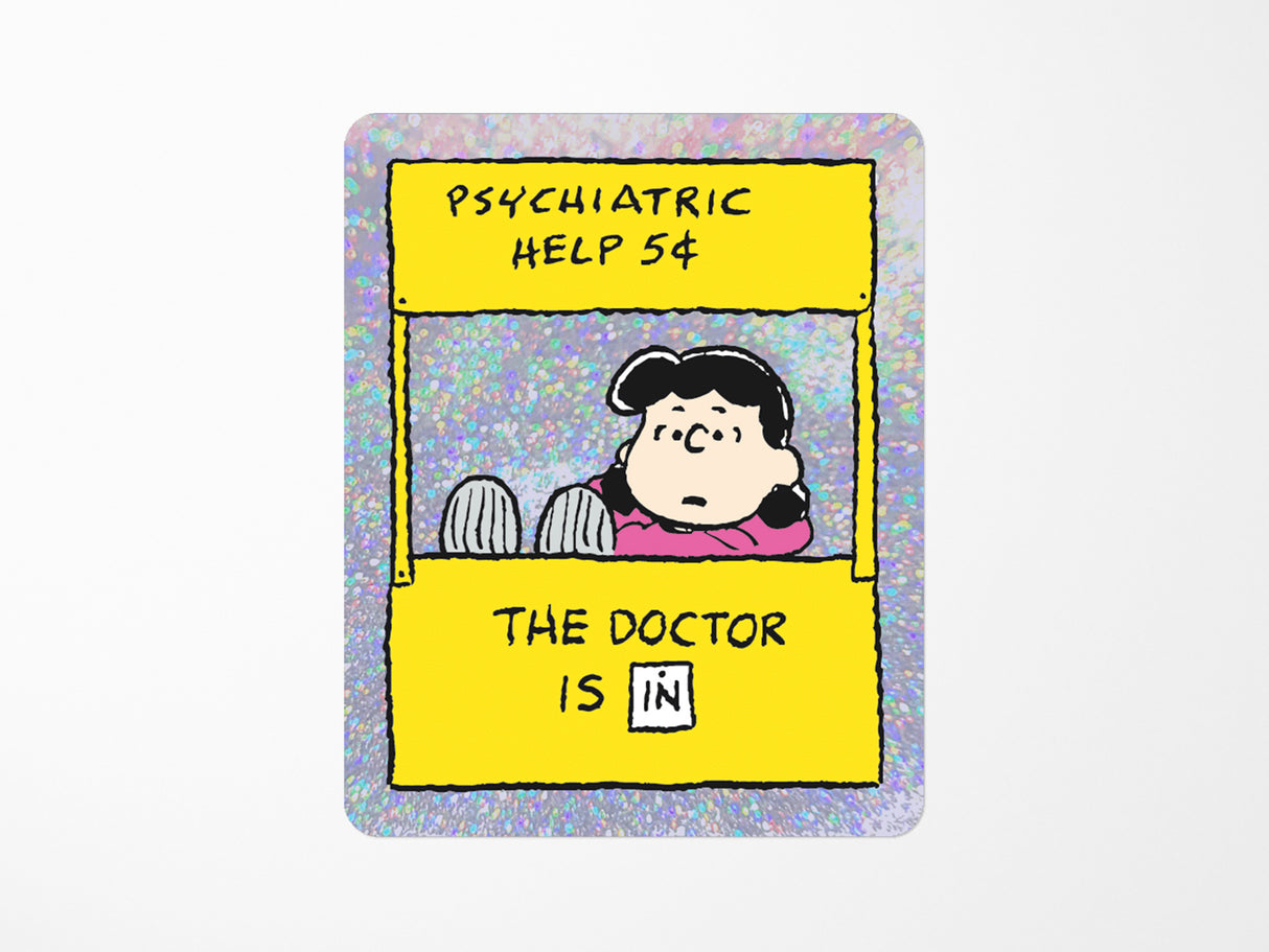 Peanuts The Doctor Is In Vinyl Sticker