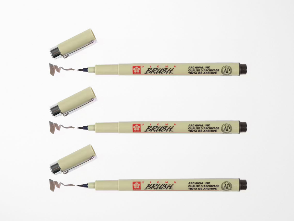 Pigma Sketch Brush Pens 3 Pack Black
