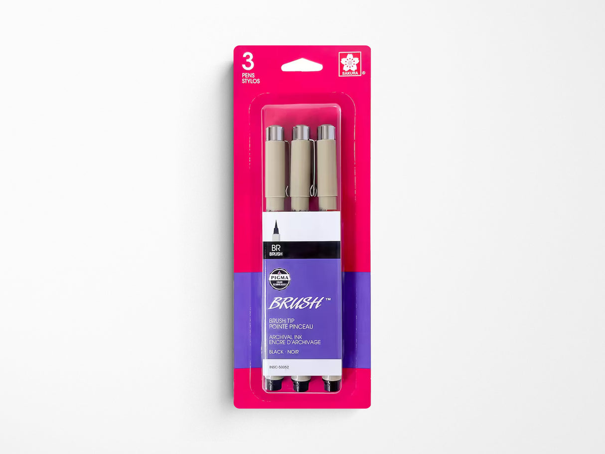 Pigma Sketch Brush Pens 3 Pack Black