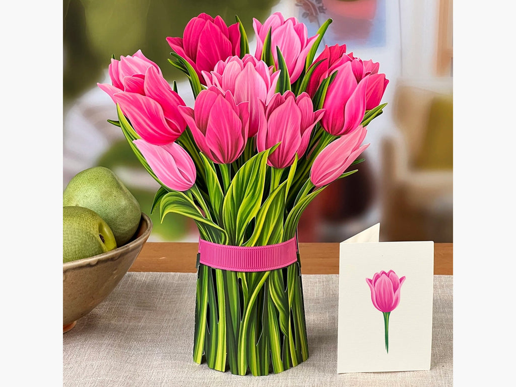 Pink Tulips Pop Up Greeting Bouquet