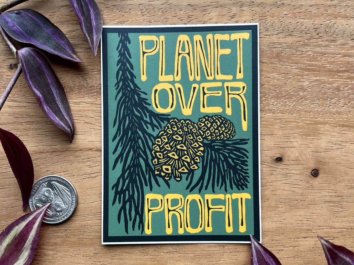 Planet Over Profit Vinyl Sticker