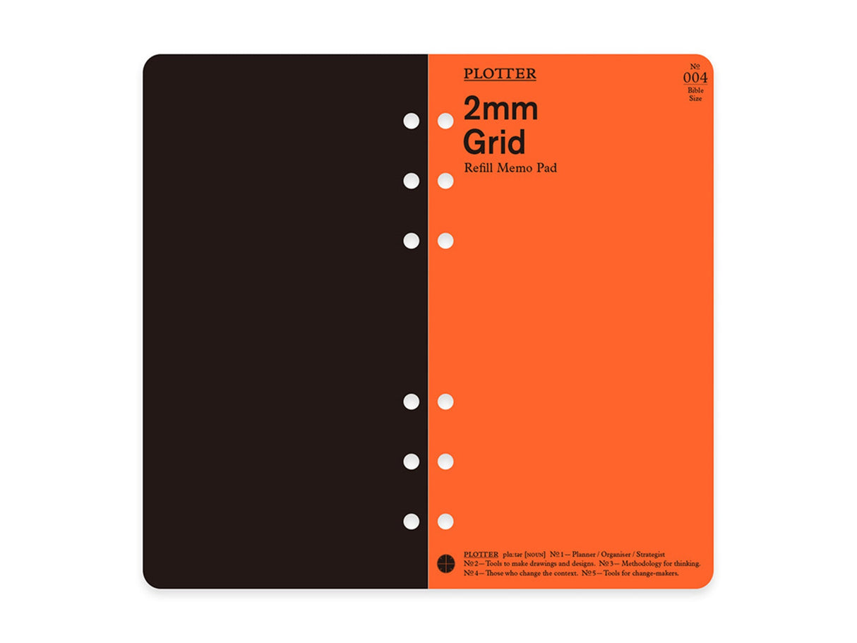 PLOTTER Refill Memo Pad 2mm Grid - Bible Size